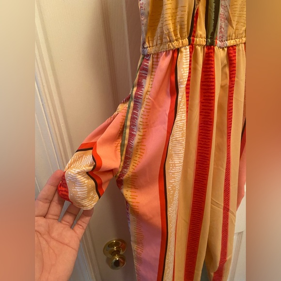 Thread Story Multi-Color Pants Jumpsuit w/ Spaghetti Straps, Pockets, & Ruffles - Picture 9 of 12